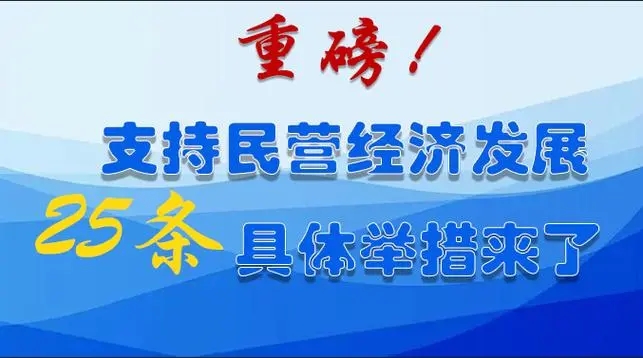 重磅！支持民营经济25条举措发布